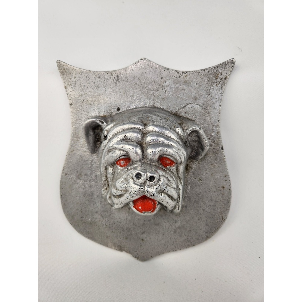 Vintage Bulldog Metal Plaque Mack Truck Georgia Wall Hanging Dog Display